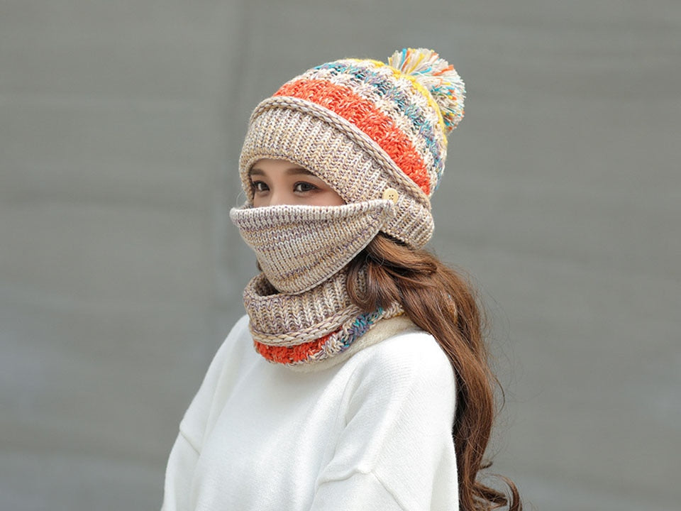 Women's 3pcs Fleece Winter Balaclava