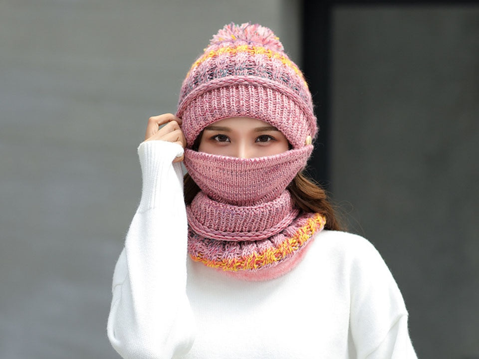 Women's 3pcs Fleece Winter Balaclava