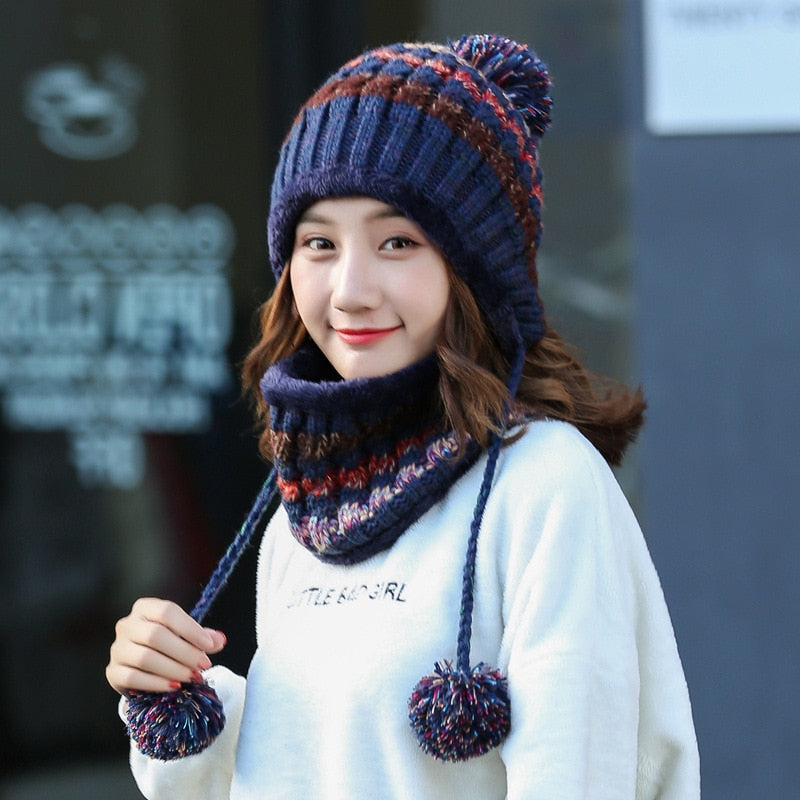 Women's 3pcs Fleece Winter Balaclava