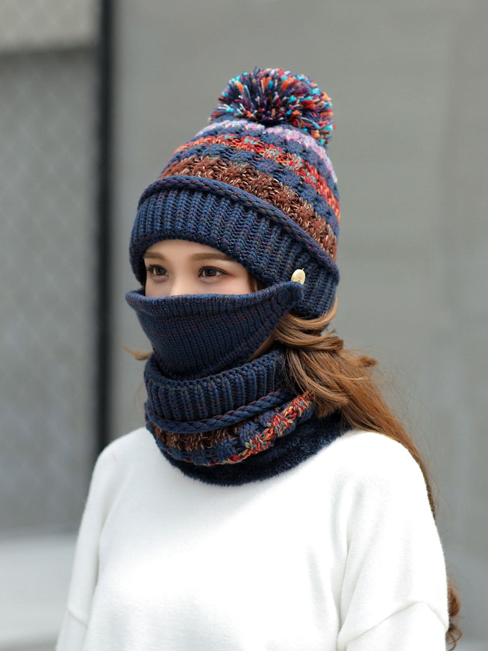 Women's 3pcs Fleece Winter Balaclava