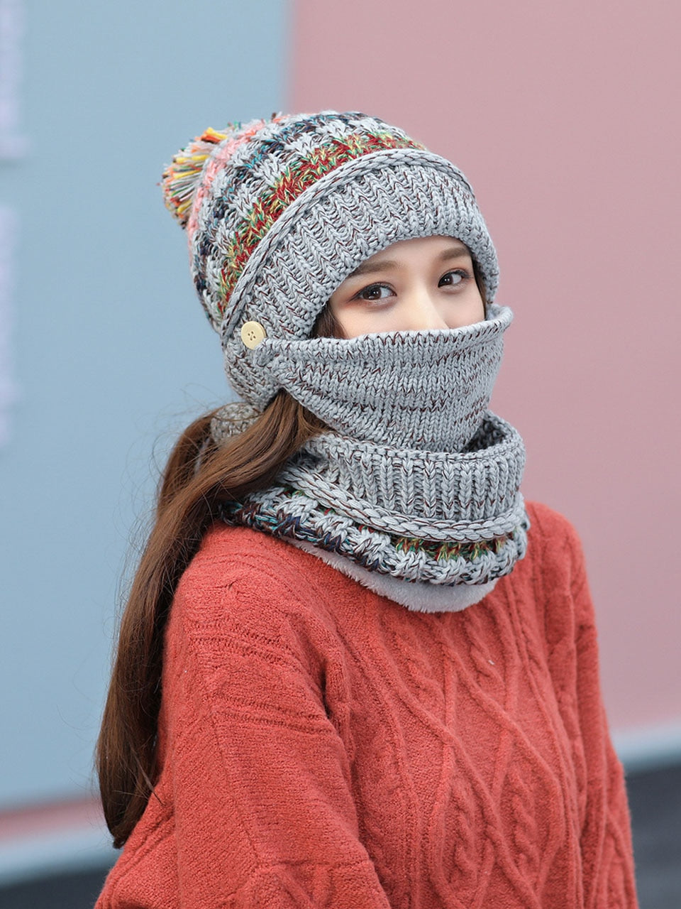 Women's 3pcs Fleece Winter Balaclava