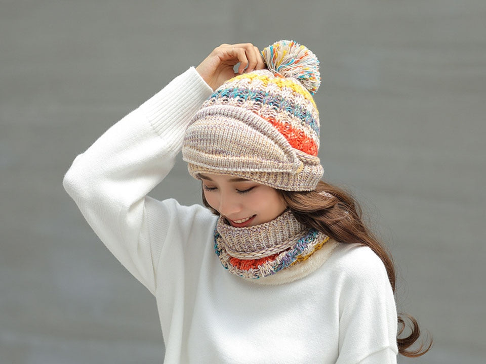 Women's 3pcs Fleece Winter Balaclava