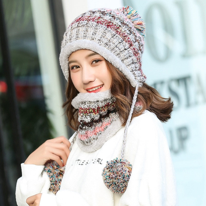 Women's 3pcs Fleece Winter Balaclava
