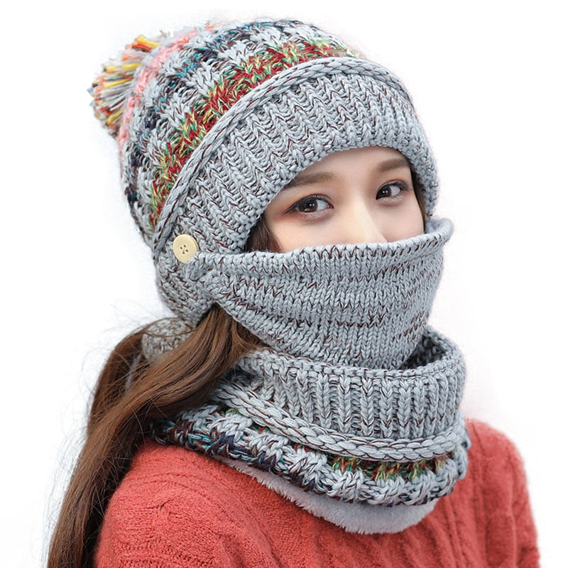 Women's 3pcs Fleece Winter Balaclava