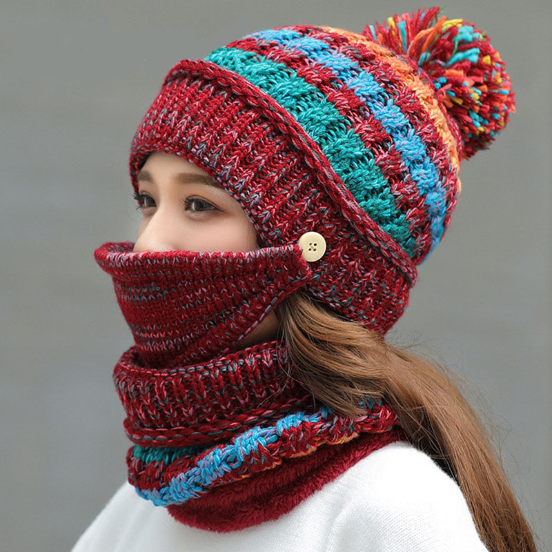 Women's 3pcs Fleece Winter Balaclava