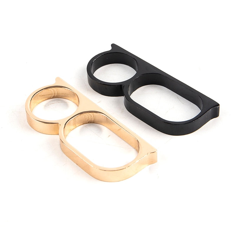 Two Finger Hyperbole Geometric Punk Knuckle Ring