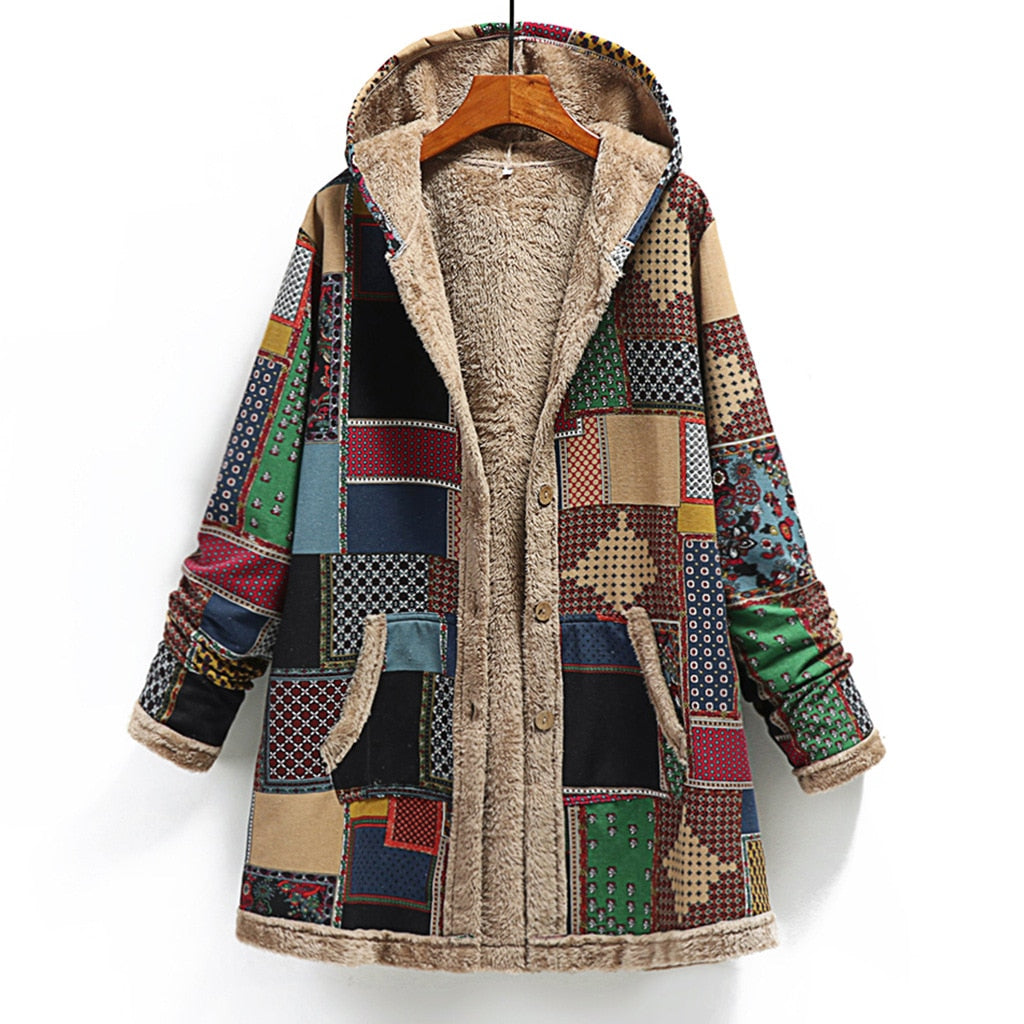 Women's Vintage Patchwork Coat
