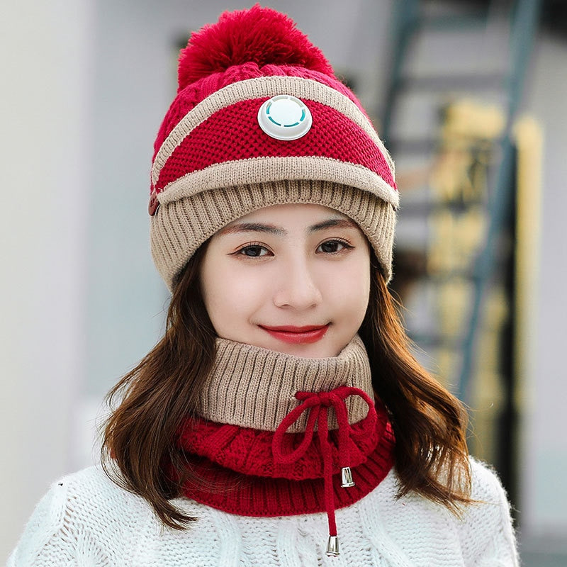 Women's 3pcs Fleece Winter Balaclava