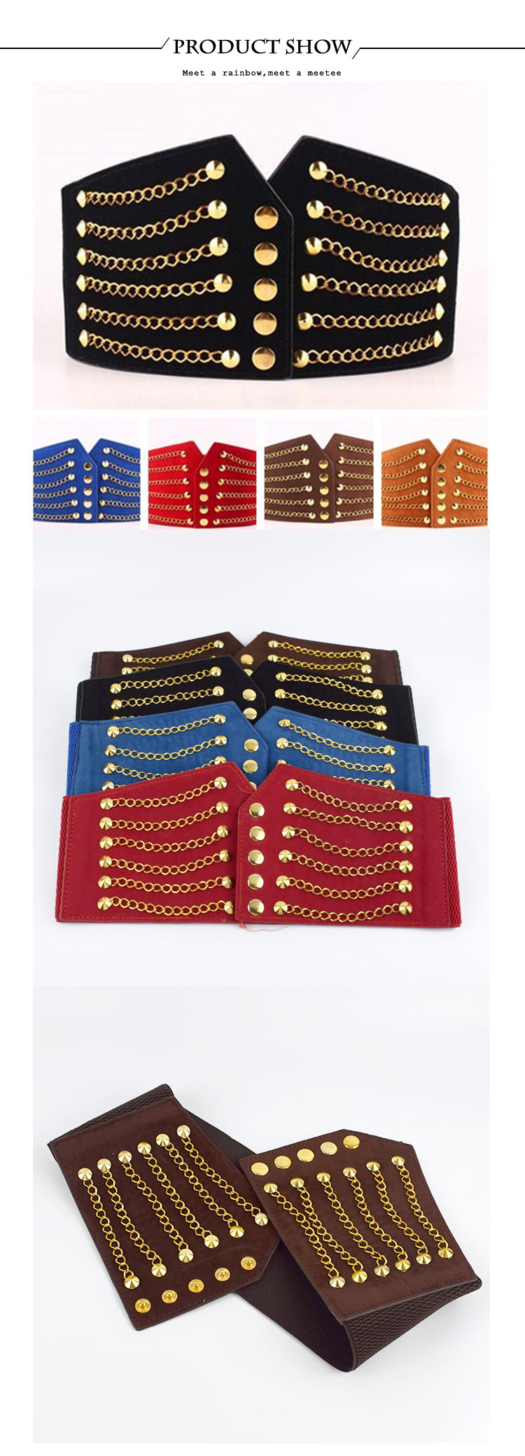 Womens Golden Chain Elastic Corset