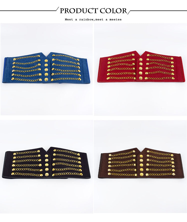 Womens Golden Chain Elastic Corset