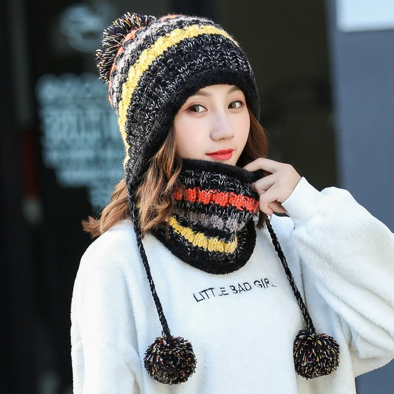 Women's 3pcs Fleece Winter Balaclava