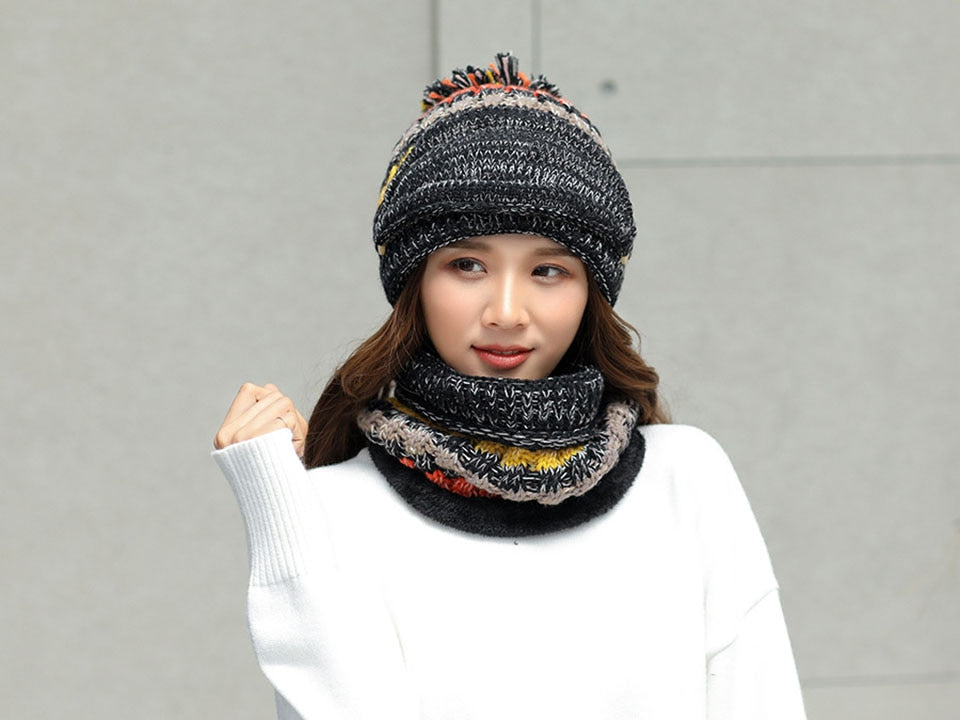 Women's 3pcs Fleece Winter Balaclava