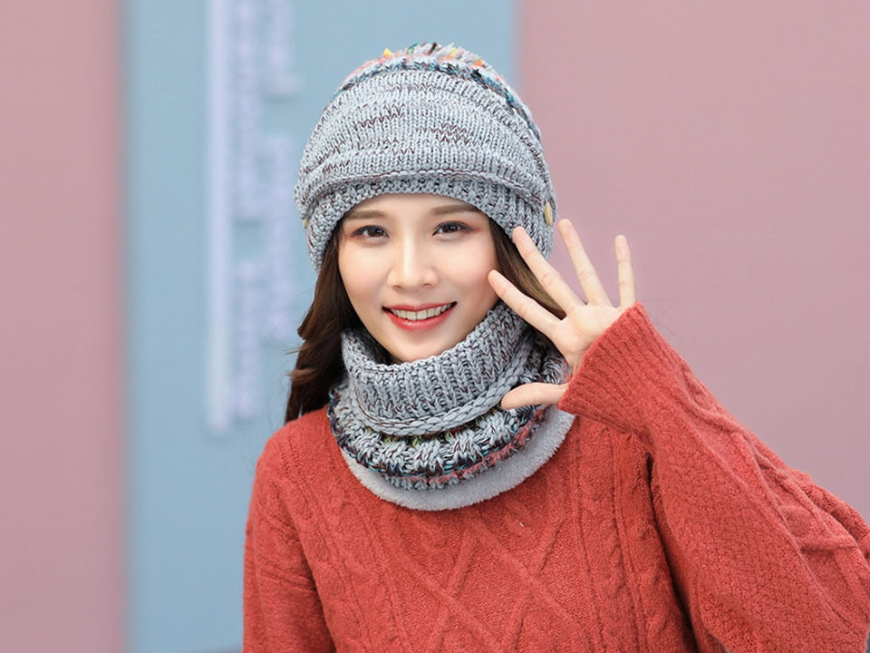 Women's 3pcs Fleece Winter Balaclava
