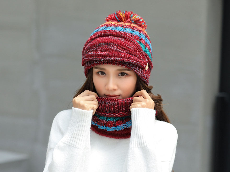 Women's 3pcs Fleece Winter Balaclava