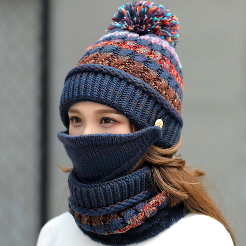 Women's 3pcs Fleece Winter Balaclava