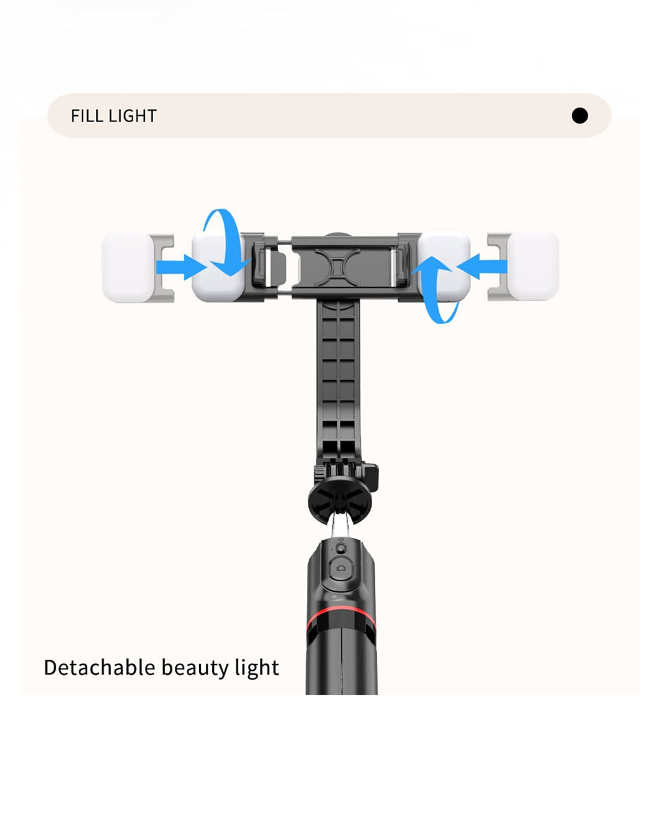 Selfie Stick Bluetooth Fill Light Tripod With Remote 1160mm