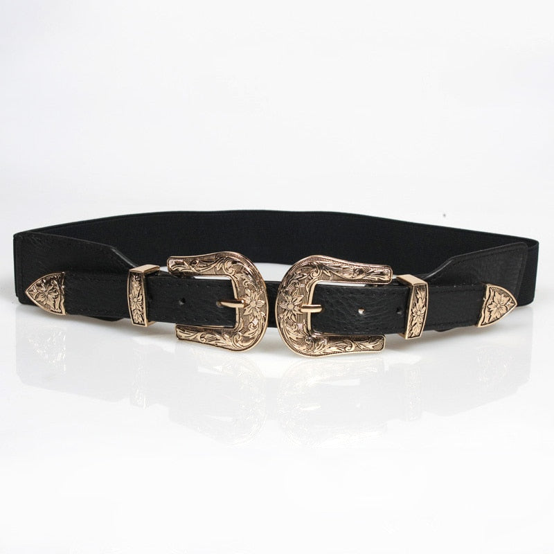 68cm Women's Double Buckle Punk Chain Belt