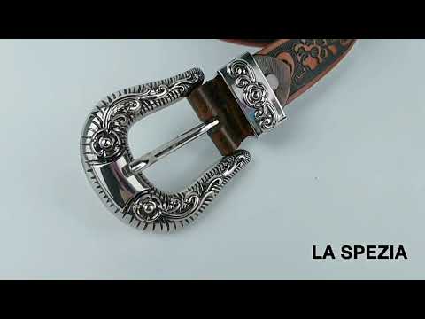 Genuine Cowhide Leather Camel Pin Retro Design Belt