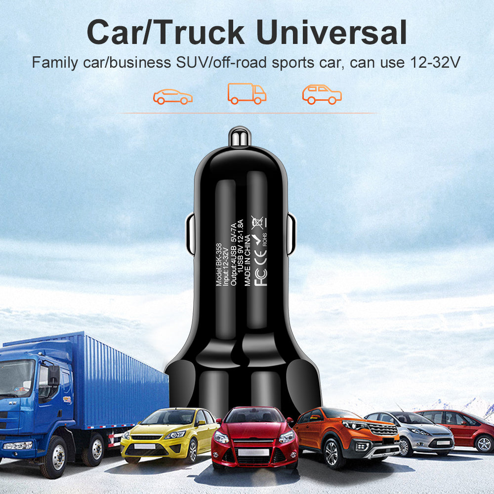 4-Port QC3.0 Fast Charging USB Car Charger