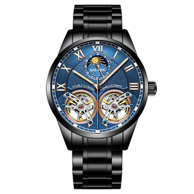 Automatic Double Flywheel Luminous Dial 24 Hour Display Mechanical Watch