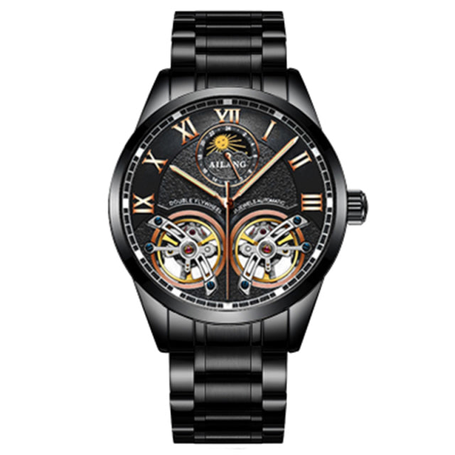 Automatic Double Flywheel Luminous Dial 24 Hour Display Mechanical Watch