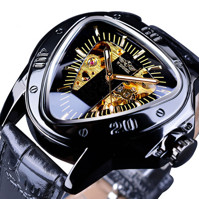 Triangle Skeleton Dial Automatic Mechanical Wrist Watch