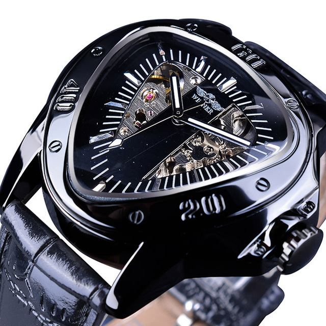 Triangle Skeleton Dial Automatic Mechanical Wrist Watch