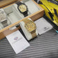 Golden Transparent Automatic Mechanical Self-Wind Skeleton Steel Mesh Watch