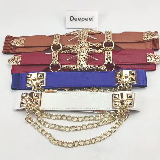 68cm Women's Double Buckle Punk Chain Belt