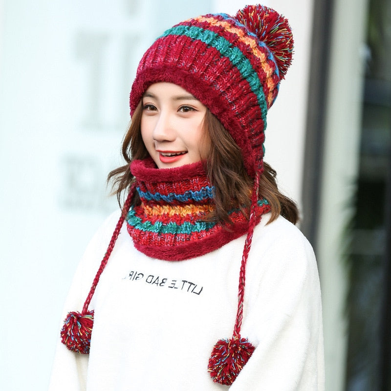 Women's 3pcs Fleece Winter Balaclava