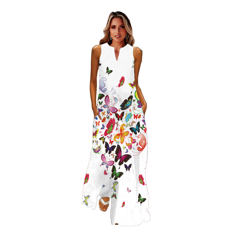(XL-3XL) Summer Beach Sleeveless Dress