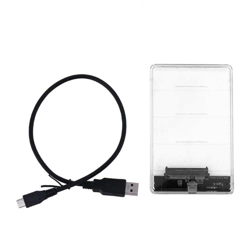 2.5in Transparent SATA to USB C to External SSD Case