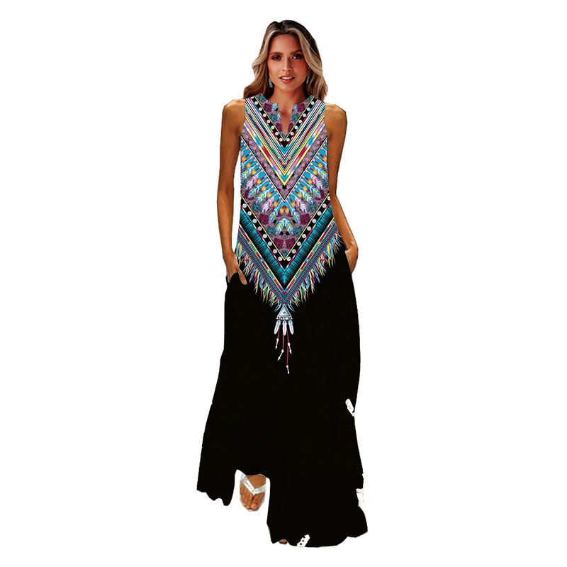 (XL-3XL) Summer Beach Sleeveless Dress