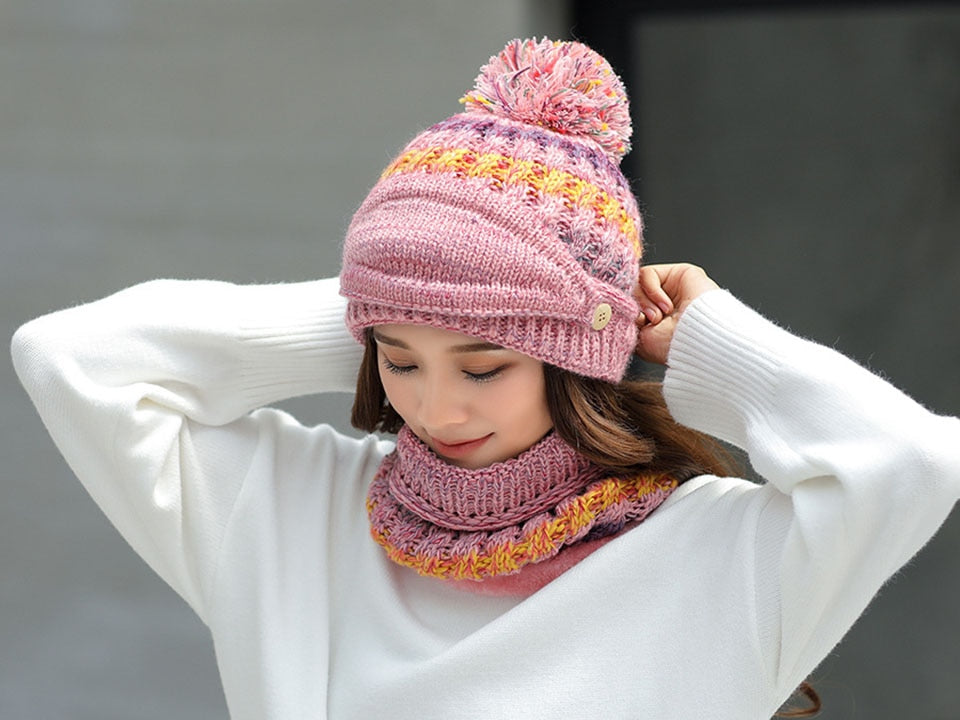 Women's 3pcs Fleece Winter Balaclava