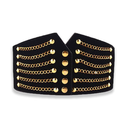 Womens Golden Chain Elastic Corset