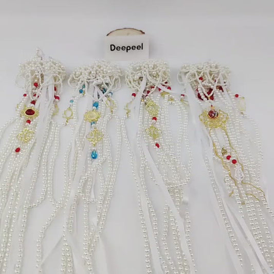 70cm Women's Hanfu Waist Chain Ancient Style Long Tassel Pearl Belt