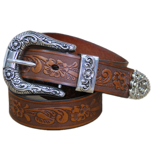 Genuine Cowhide Leather Camel Pin Retro Design Belt