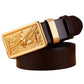 100% Genuine Full Grain Leather Solid Brass Eagle Buckle Belt